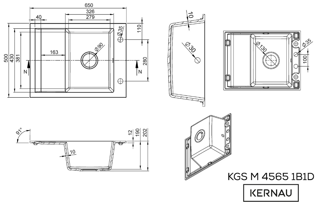 KGS M 4565 1B1D Black Metallic